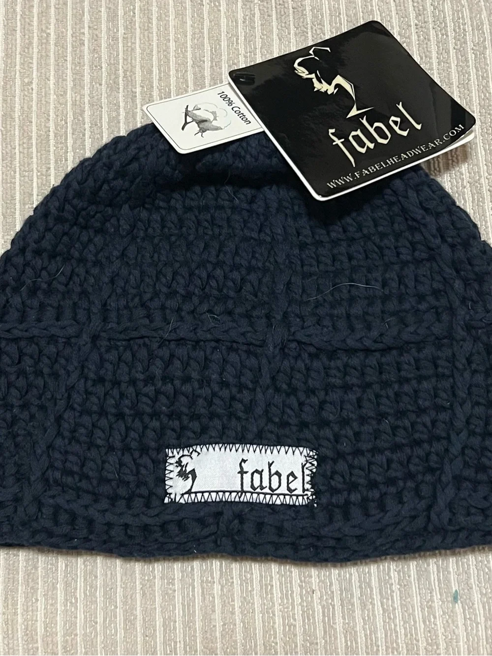 Fabel Navy Blue Beanie Hat